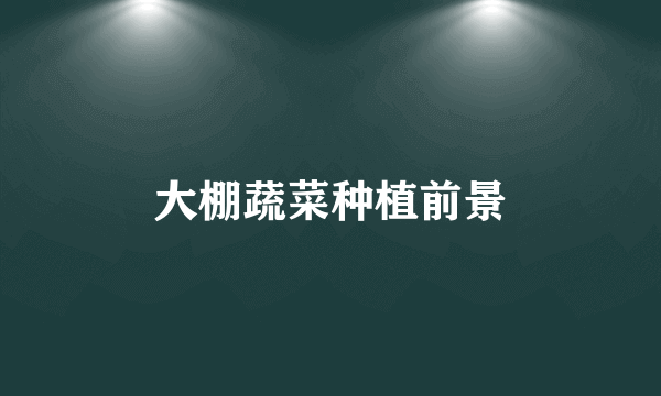 大棚蔬菜种植前景