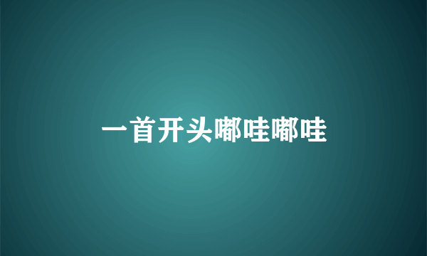 一首开头嘟哇嘟哇