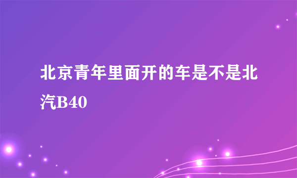 北京青年里面开的车是不是北汽B40