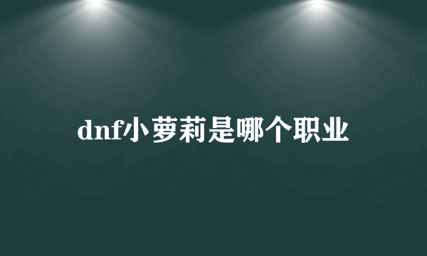 dnf小萝莉是哪个职业