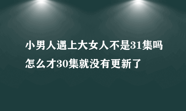 小男人遇上大女人不是31集吗怎么才30集就没有更新了