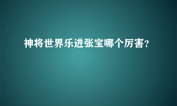 神将世界乐进张宝哪个厉害？