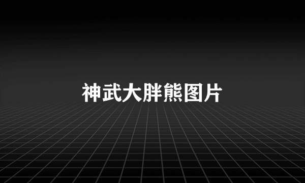 神武大胖熊图片