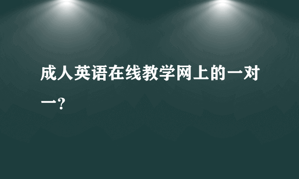 成人英语在线教学网上的一对一？