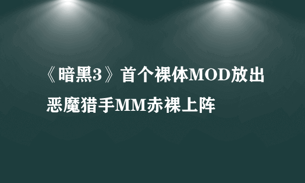 《暗黑3》首个裸体MOD放出 恶魔猎手MM赤裸上阵