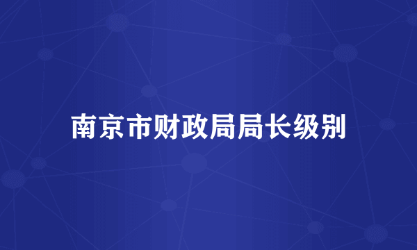 南京市财政局局长级别