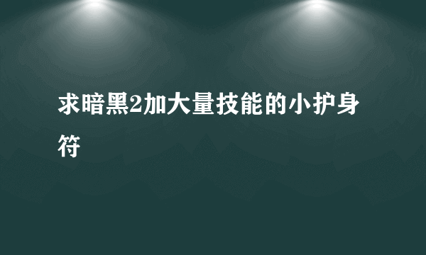 求暗黑2加大量技能的小护身符