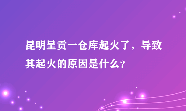 昆明呈贡一仓库起火了，导致其起火的原因是什么？
