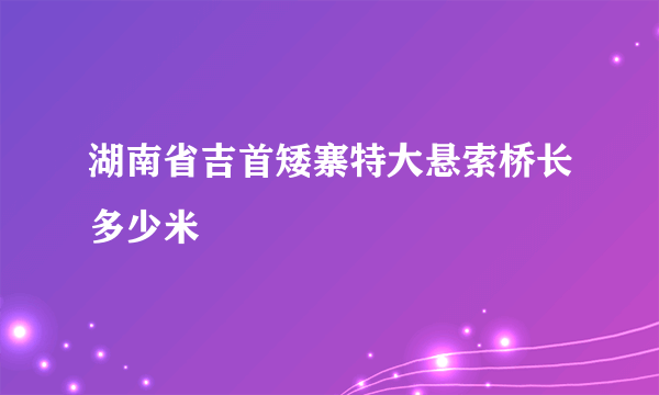 湖南省吉首矮寨特大悬索桥长多少米