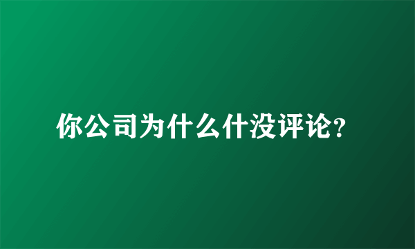 你公司为什么什没评论？