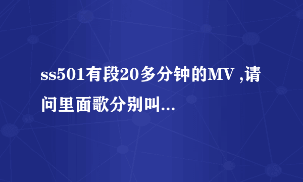 ss501有段20多分钟的MV ,请问里面歌分别叫什么名字?