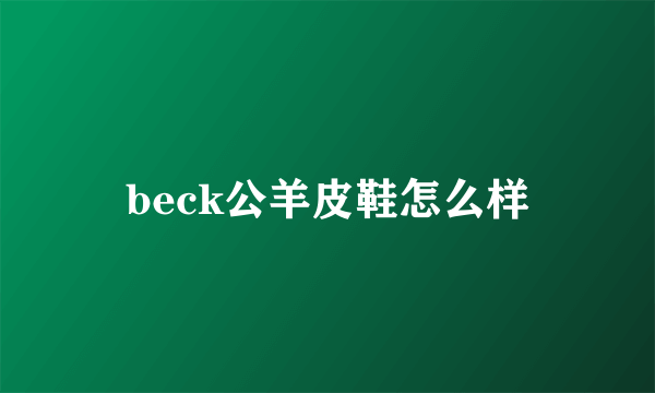 beck公羊皮鞋怎么样