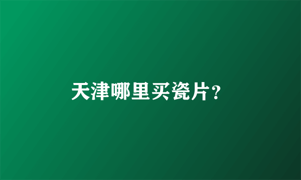 天津哪里买瓷片？
