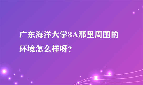 广东海洋大学3A那里周围的环境怎么样呀？