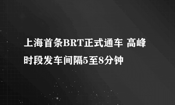 上海首条BRT正式通车 高峰时段发车间隔5至8分钟