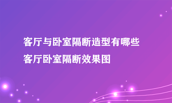 客厅与卧室隔断造型有哪些 客厅卧室隔断效果图