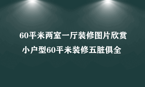 60平米两室一厅装修图片欣赏 小户型60平米装修五脏俱全