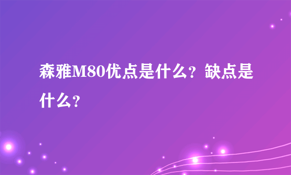森雅M80优点是什么？缺点是什么？