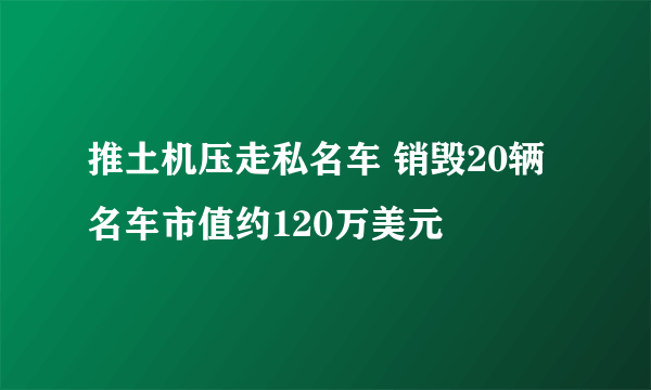 推土机压走私名车 销毁20辆名车市值约120万美元