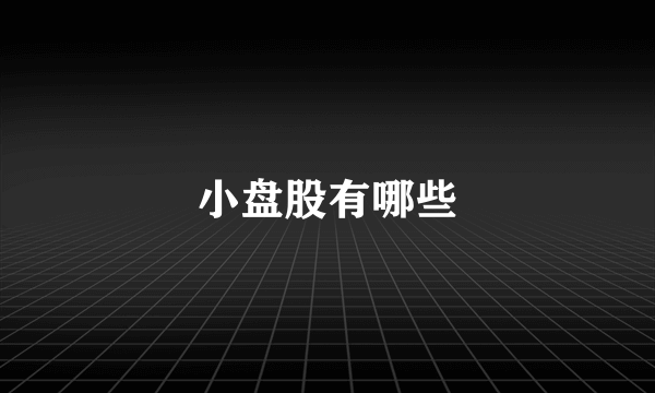 小盘股有哪些