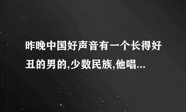 昨晚中国好声音有一个长得好丑的男的,少数民族,他唱的什么歌