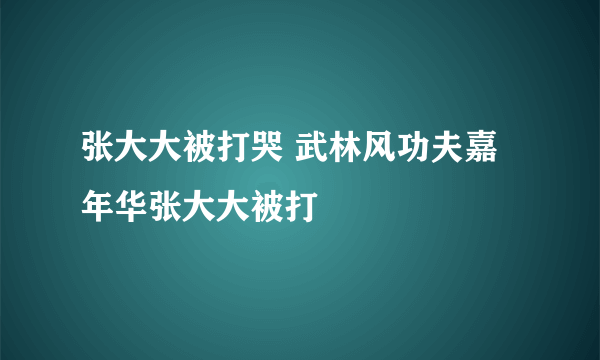 张大大被打哭 武林风功夫嘉年华张大大被打