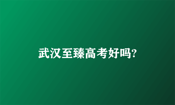 武汉至臻高考好吗?