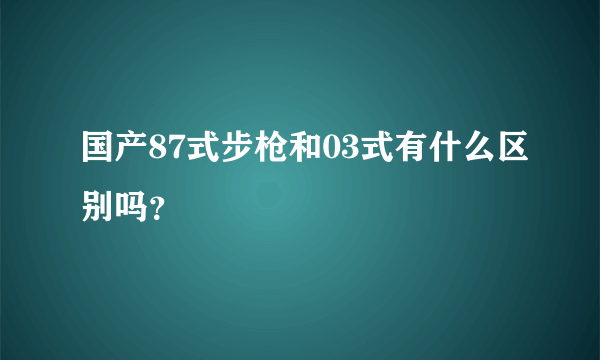 国产87式步枪和03式有什么区别吗？
