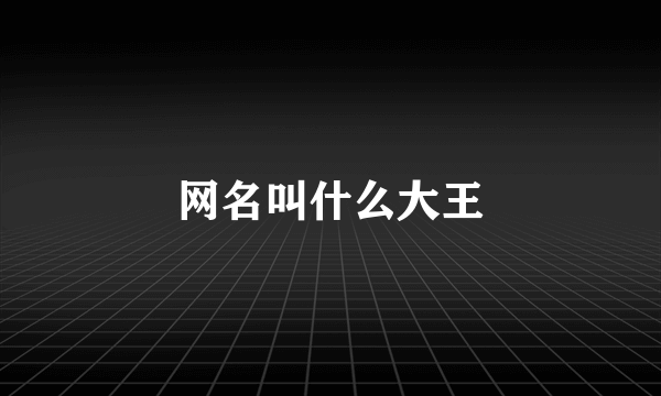网名叫什么大王