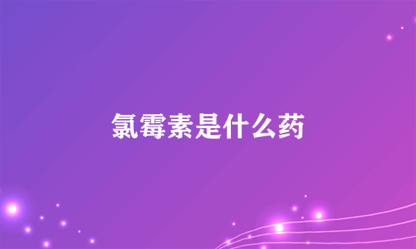 氯霉素是什么药