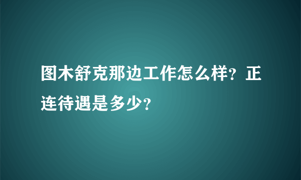 图木舒克那边工作怎么样？正连待遇是多少？