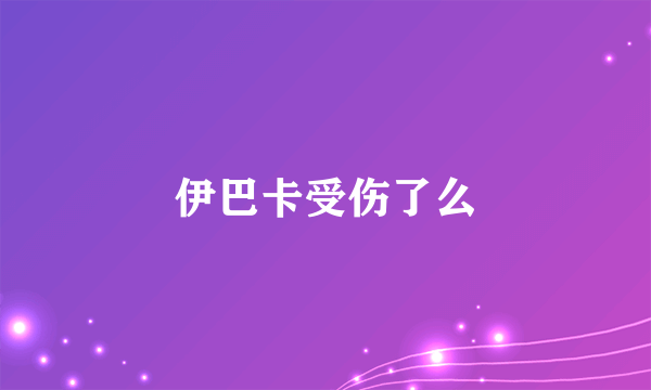 伊巴卡受伤了么