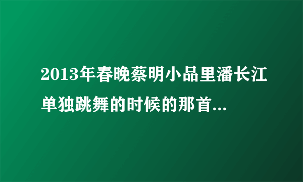 2013年春晚蔡明小品里潘长江单独跳舞的时候的那首外国歌叫什么