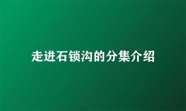 走进石锁沟的分集介绍