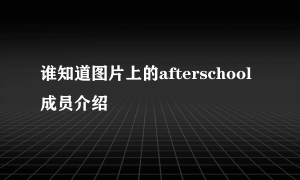 谁知道图片上的afterschool成员介绍