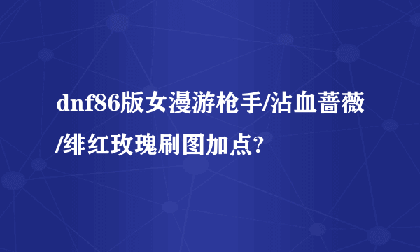 dnf86版女漫游枪手/沾血蔷薇/绯红玫瑰刷图加点?