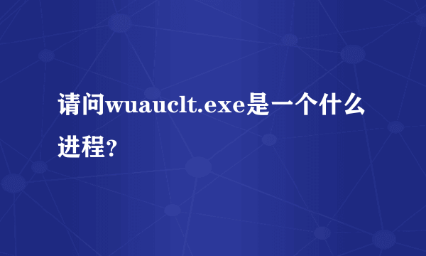 请问wuauclt.exe是一个什么进程？