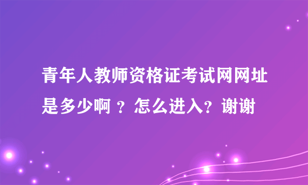 青年人教师资格证考试网网址是多少啊 ？怎么进入？谢谢