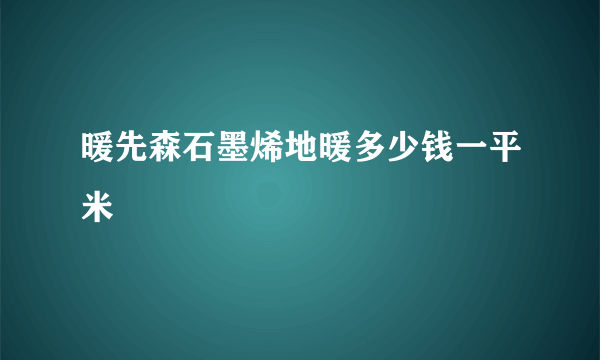暖先森石墨烯地暖多少钱一平米