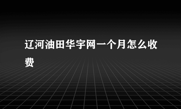 辽河油田华宇网一个月怎么收费