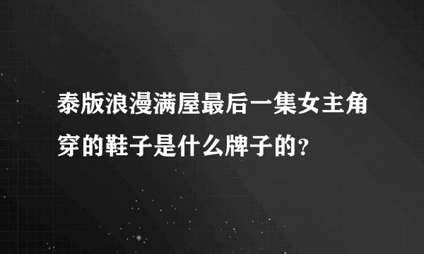 泰版浪漫满屋最后一集女主角穿的鞋子是什么牌子的？