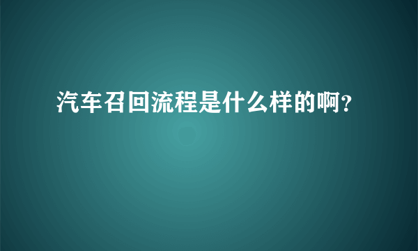 汽车召回流程是什么样的啊？