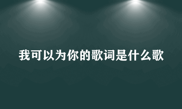 我可以为你的歌词是什么歌