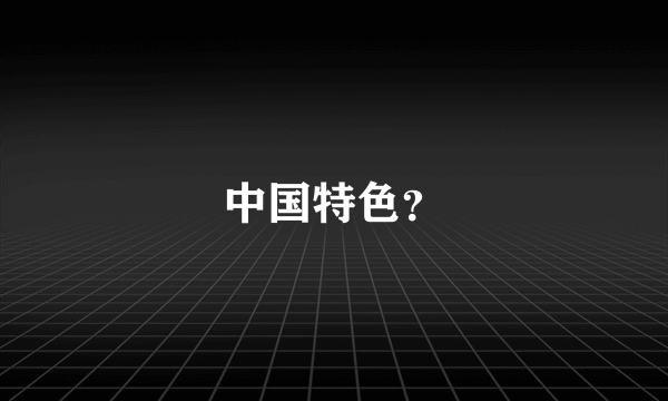 中国特色？
