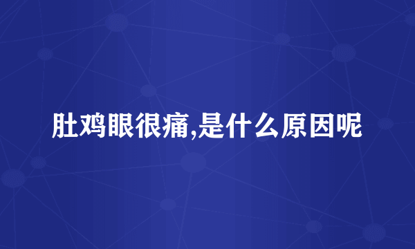 肚鸡眼很痛,是什么原因呢