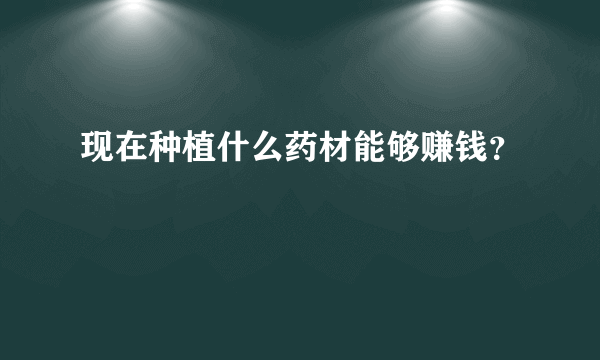 现在种植什么药材能够赚钱？