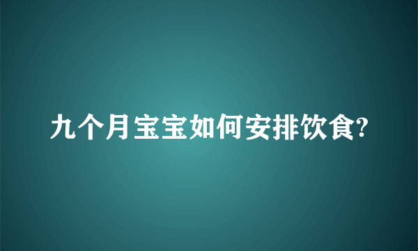 九个月宝宝如何安排饮食?