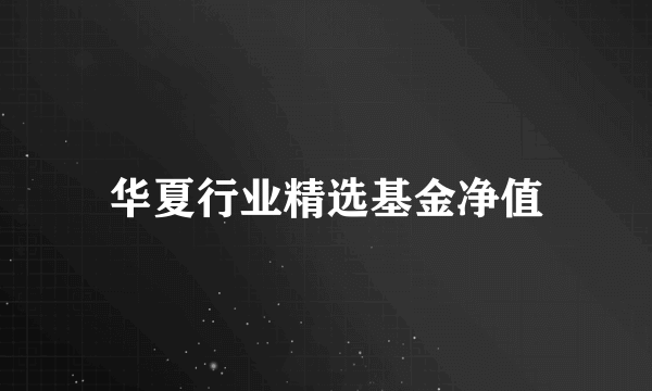 华夏行业精选基金净值