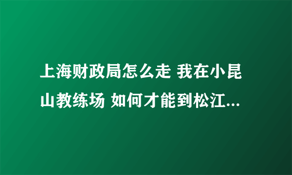 上海财政局怎么走 我在小昆山教练场 如何才能到松江财政局呢 谢谢