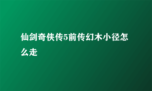 仙剑奇侠传5前传幻木小径怎么走